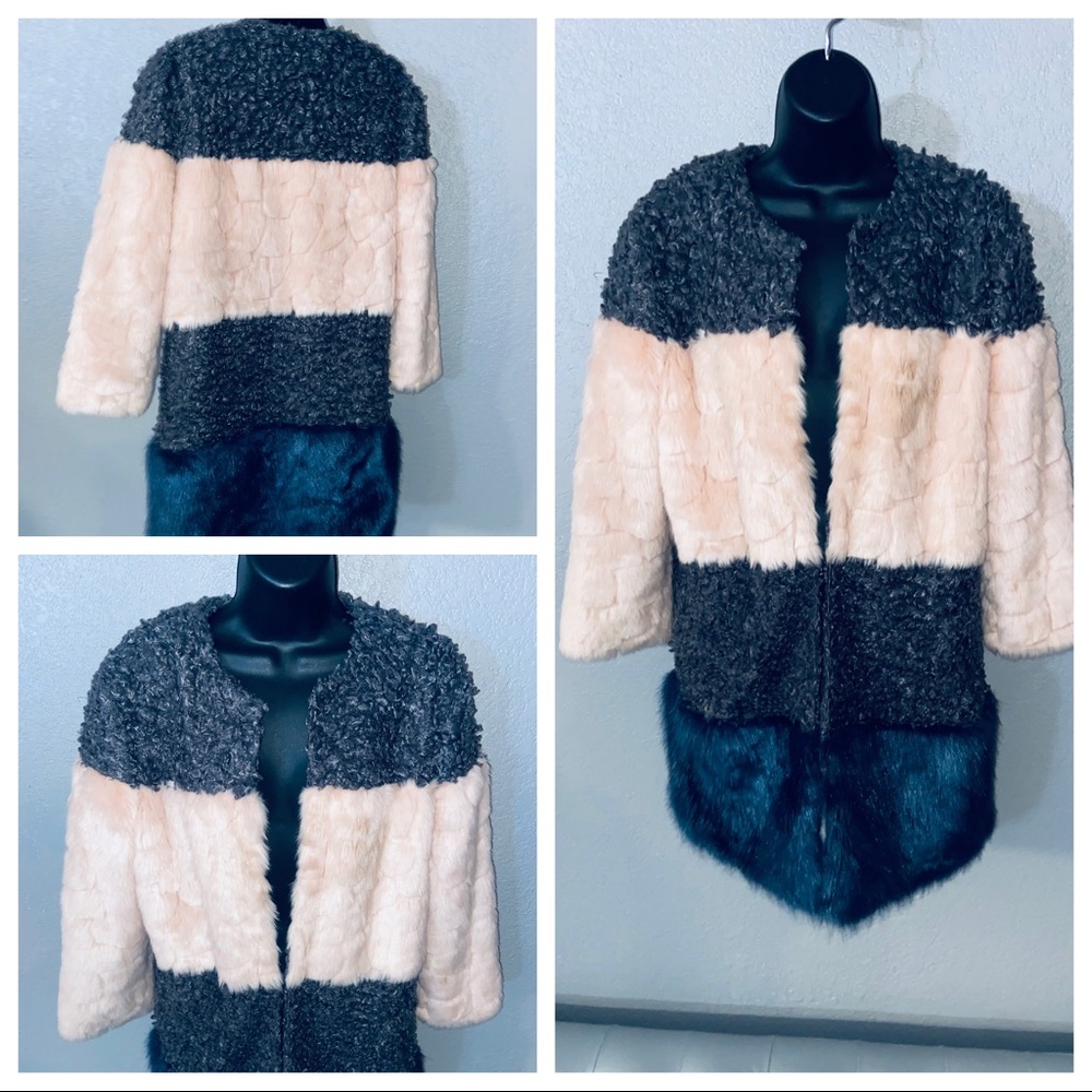 Multicolor, Multi-Pattern, Multi-Material Faux Fu… - image 1